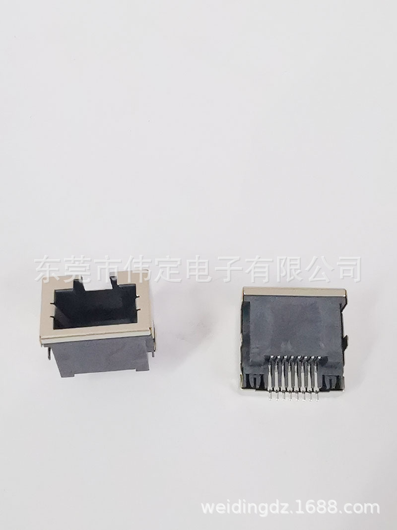 沉板贴片RJ45连接器 SMT网络接插件 板上4.2mm可带灯