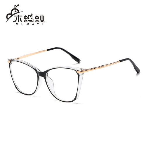 22 Cross-border Style Fashionable and Bright Spring-Loaded Protective Glasses TR90 Metal Pin Computer Safety Glasses Frame