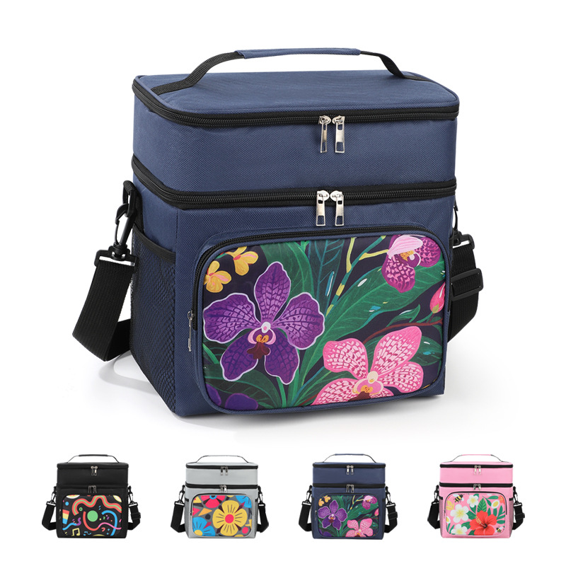 Nuevo paquete de aislamiento de flores al aire libre para picnic bolsas de alimentos frescos bolsas de almuerzo transfronterizas bolsas de almuerzo bolsas de almuerzo portátiles con arroz