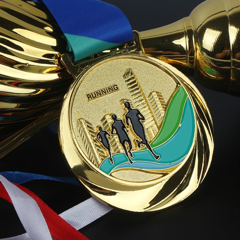 Medalla de metal haciendo medalla de oro, plata y cobre haciendo maratón medalla conmemorativa creativa corriendo medalla deportiva