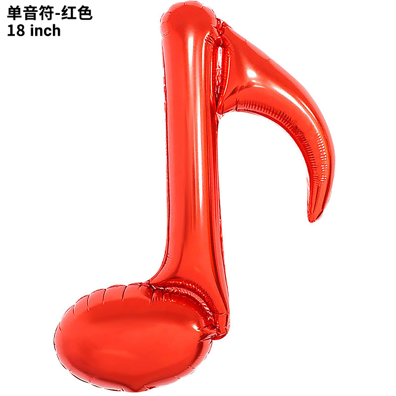 Globo transfronterizo de 18 pulgadas de una sola nota de dos notas, símbolo musical, forma de globo de película de aluminio, decoración de la escena de la fiesta de cumpleaños