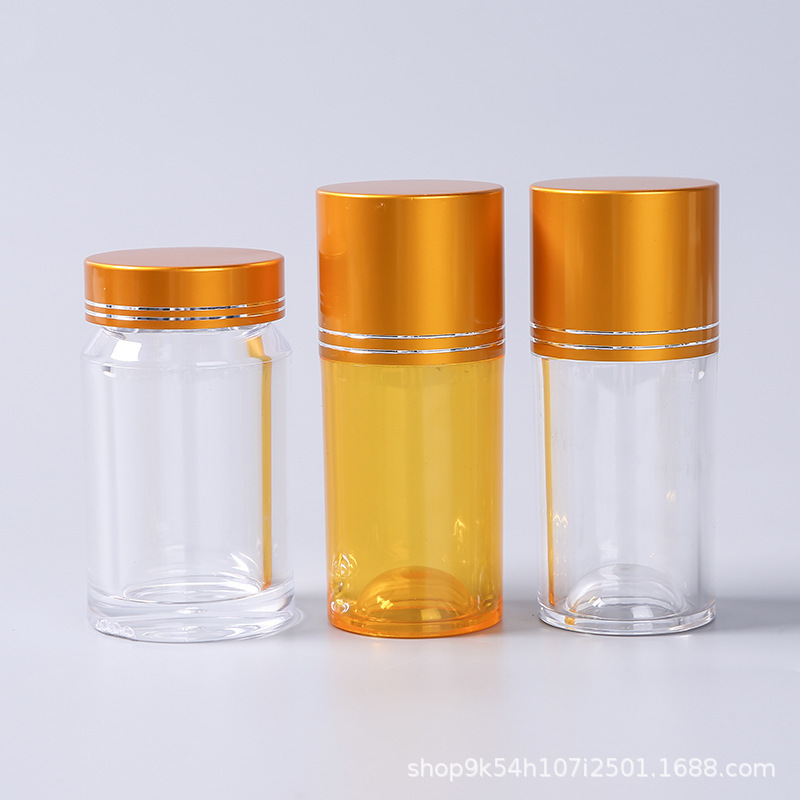 プラスチックボトル、アルミキャップ、包装ボトル、印刷された高級アクリルボトル、漢方薬、健康食品、医薬品、食品、粉末密封缶|undefined