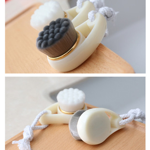Deep Cleansing Massage Facial Cleansing Brush, Soft Microfiber Face Brush, Comma-Shaped Cleansing Brush Head