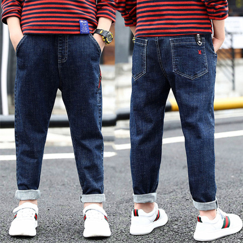 Boy's Jeans Spring and Autumn Children's Pants Kids' Outfits Big Kids Autumn Pants Boy's Spring Outfits Straight Leg Casual Streetwear Brand