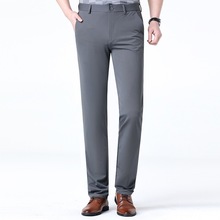 正品牌春夏款中年男士休闲裤直筒长裤薄款中老年韩版高腰宽松男裤