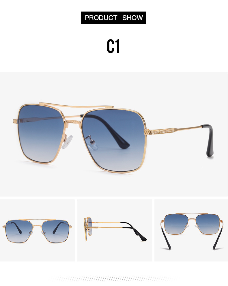 Chic Double Beam Metallic Sunglasses - Image 5