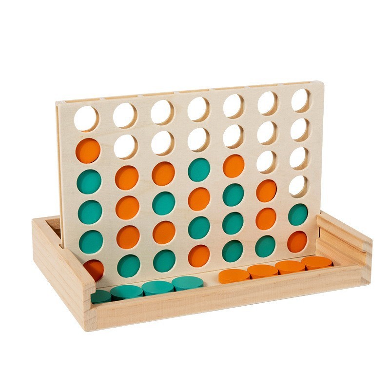 跨境木质立体四连棋36儿童学生桌游四子棋类益智早教玩具亲子对战|undefined
