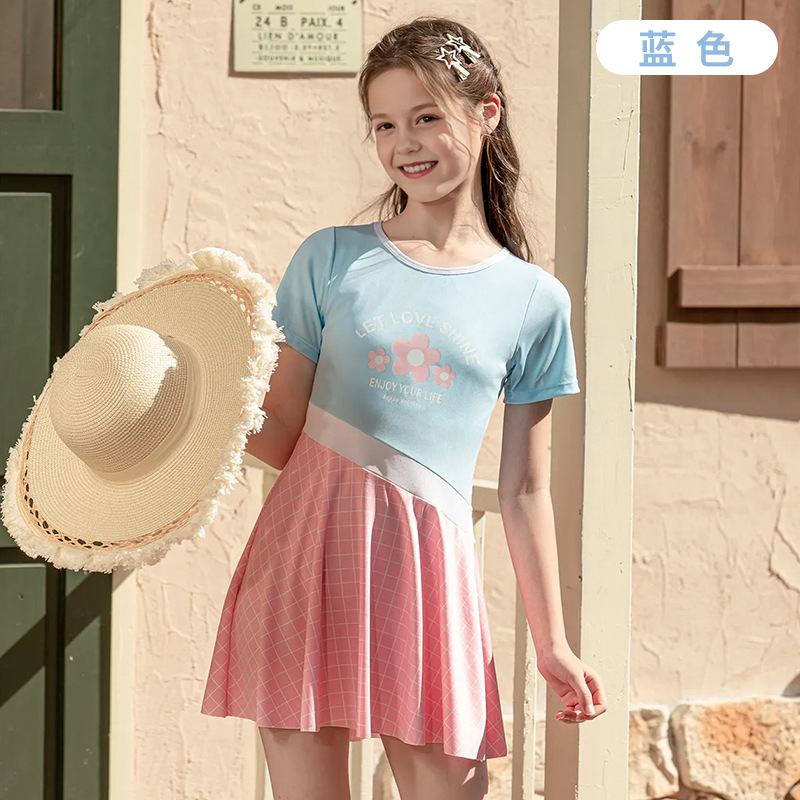 [Traje de baño de niña grande y niña Liquidación con pérdidas] Traje de baño para niños, falda de una pieza, traje de baño de estilo occidental lindo dividido