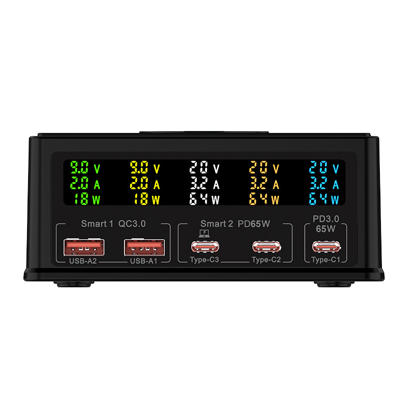 USB multi-Puerto cargador de teléfono móvil pantalla inteligente voltaje corriente PD20W carga rápida para Apple Huawei cabeza de carga