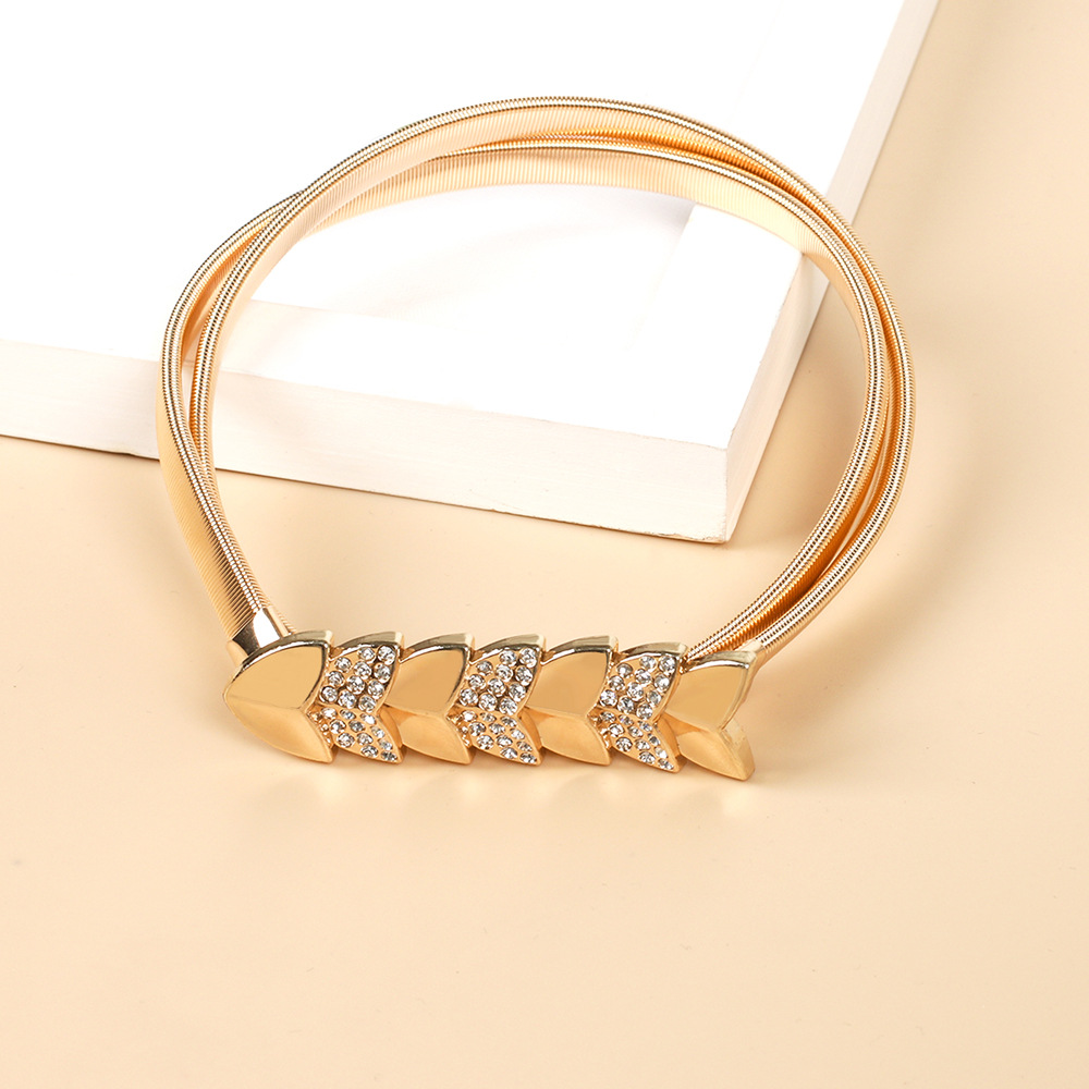 Modischer Metallgürtel, elastische und elastische Schleife für Damen, vielseitige dekorative Taillenkette, europäischer und amerikanischer Schmuck, Körperkette, Valentinstagsgeschenk_voghion.com