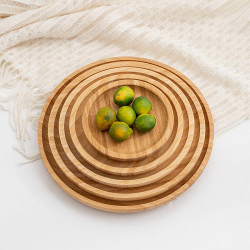 Bamboo hotel tray household snack plate barbecue plate salad plate wooden tableware tea tray dining plate fruit plate