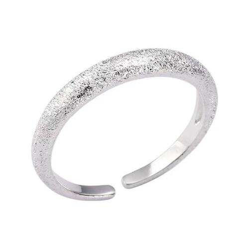 Silver White Sparkling Series S925 Sterling Silver Sparkling Sand Open Ring Women's Sparkling Bright Open Ring Wholesale