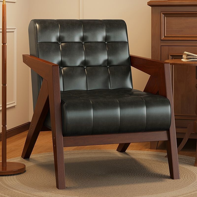 Nordic high-end single sofa chair for living room, vintage hotel reception chair, balcony cafe armchair