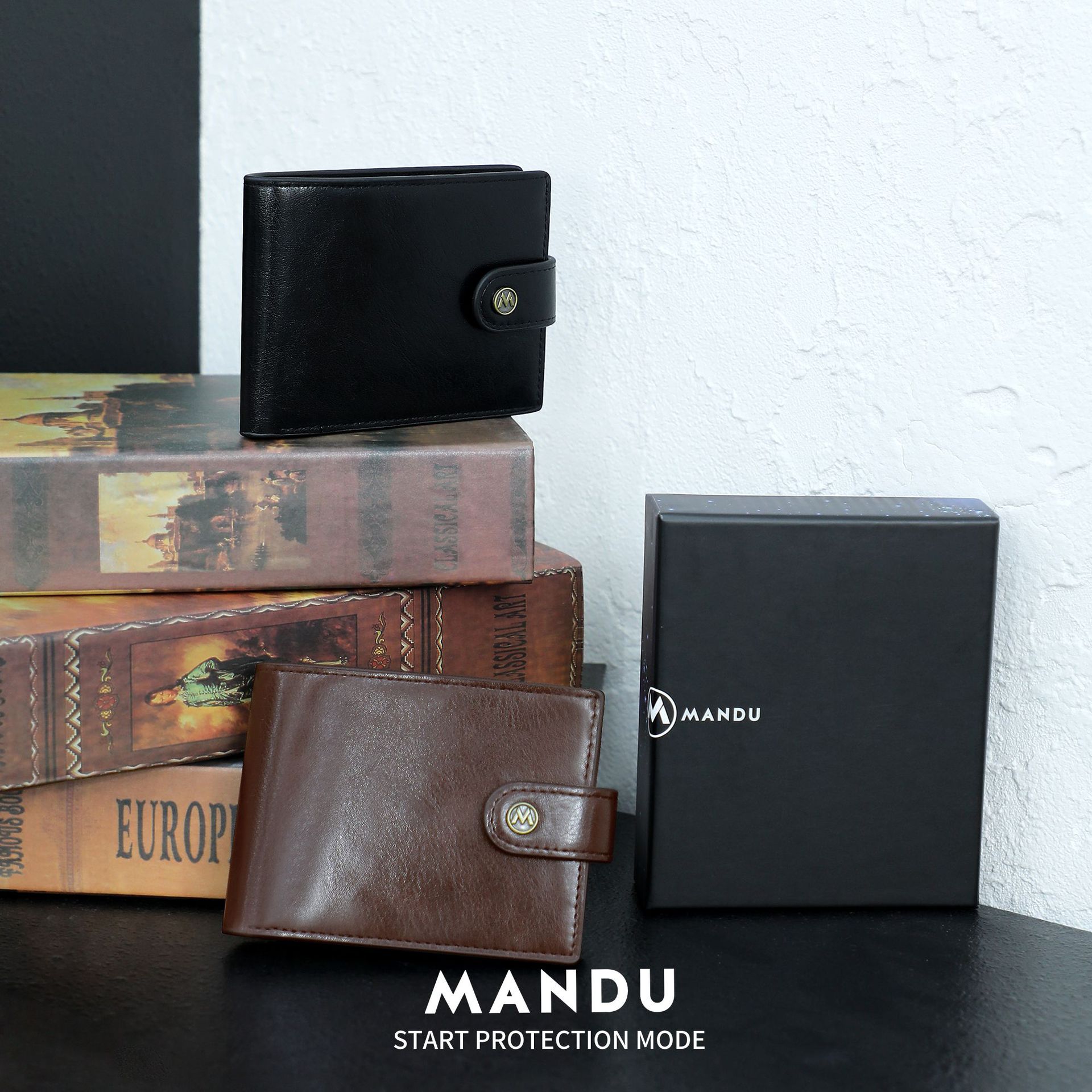 MANDU Men's Wallet, Classic And Fashionable Short Buckle High-end Wallet, Multi-card Slot ID Wallet._voghion.com