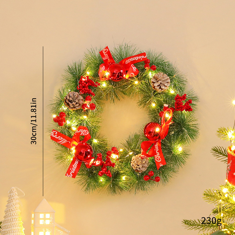 外国貿易の人気クリスマスの花輪のペンダントクリスマスのシーンのショーウインドーの扉を配置します。|undefined