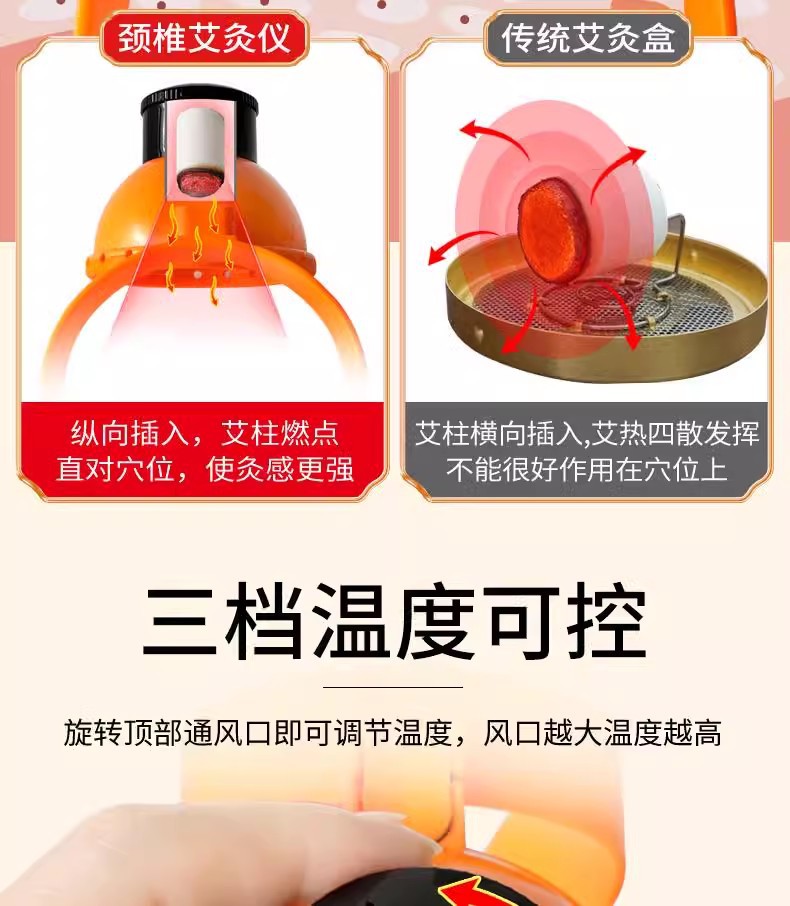 Moxibustion Box for Neck and Shoulder Portable Hanging Moxa Burner Tool for Zusanli ST36 Warm Therapy quality and texture