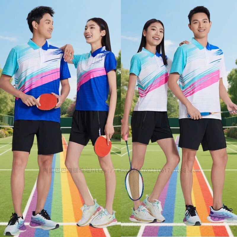 Collared Badminton Shirt Quick-Dry Short-Sleeve Unisex T-Shirt Tennis Wear Sports Volleyball Table Tennis Jersey and Pants Set Collared Badminton Shirt Quick-Dry Short-Sleeve Unisex T-Shirt Tennis Wear Sports Volleyball Table Tennis Jersey and Pants Set