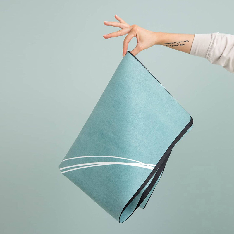 Suede rubber yoga mat non-slip professional foldable portable thin ultra-thin female beginner yoga blanket