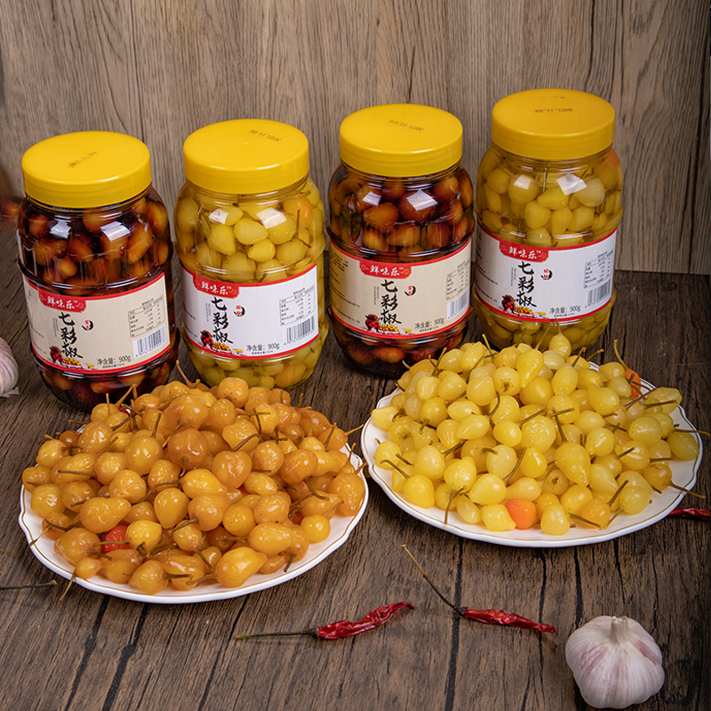 广西泡椒五彩七彩辣椒灯笼椒酱香味酸辣新鲜下饭菜酱菜大瓶装|undefined