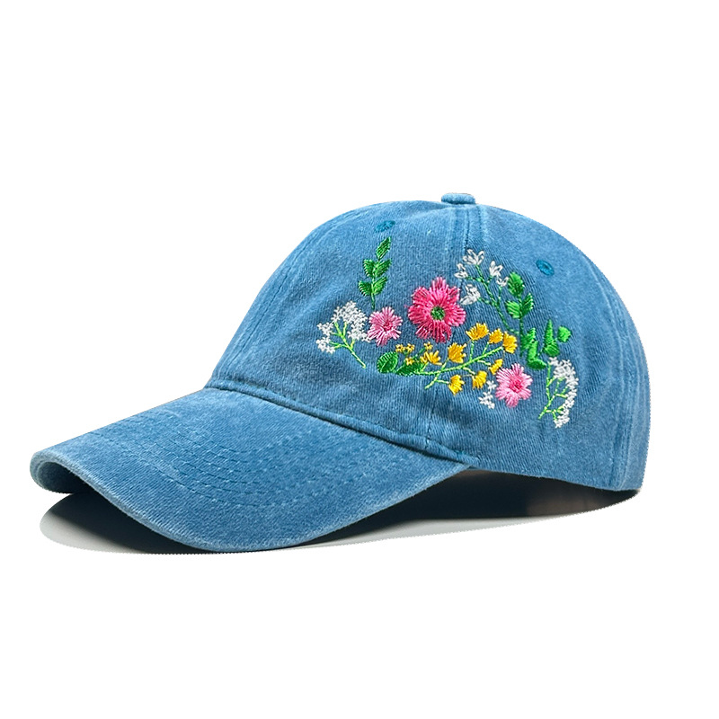 Sombreros de mujer bordado diy hacer bordado creativo casual blando sombrero de boca de pato sombrero protector al aire libre sombrero de sombrero