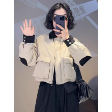 欧货加棉外套女短款小个子棉衣2023新款秋冬高级感宽松百搭棉服