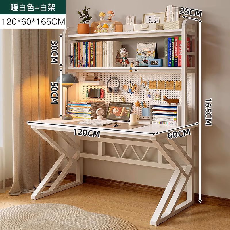 Escritorio de madera maciza, estantería, escritorio de computadora con tablero de agujeros, escritorio de dormitorio doméstico, escritorio de escritura para estudiantes