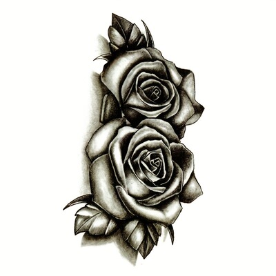 E 90848 Waterproof Realistic Rose Tattoo 防水逼真玫瑰纹身贴|ru