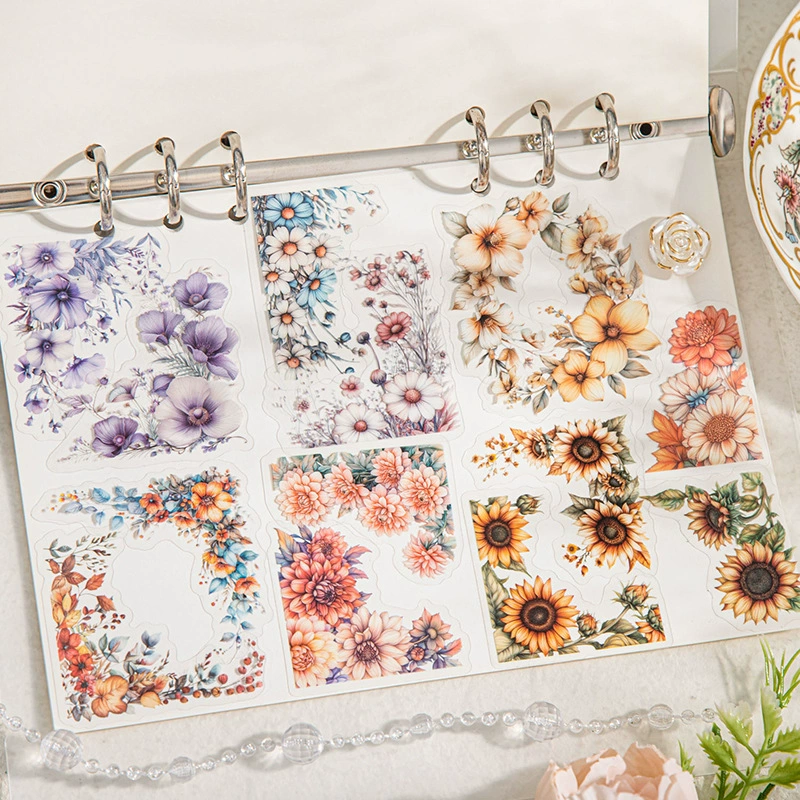 美好的一天 Flower corner theme PET sticker Flower corner series hand account material DIY decoration collage