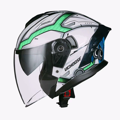 Motosiklet kaskı (dəbilqə): for Men and Women, Full-Face - mecha-green-s