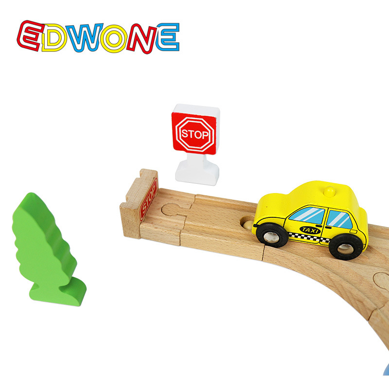 EDWONE Electric Train Track, Beech Wood Made Track, Assembly Toy Train for Children, E21C25