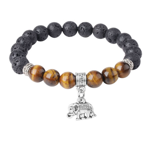 European and American style tiger eye stone, lava stone bracelet, turquoise elephant turtle 8mm women's bracelet
