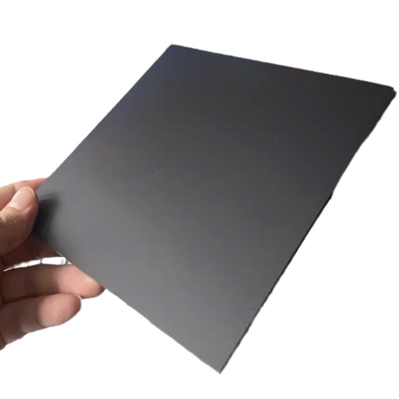 ABS黑色单面磨砂粗纹塑料板打孔 黑色哑光亚克力板UV印刷LOGO图标