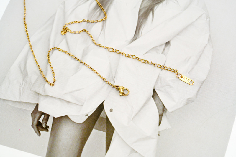 Retro Square Constellation Titanium Steel Inlaid Gold Pendant Necklace