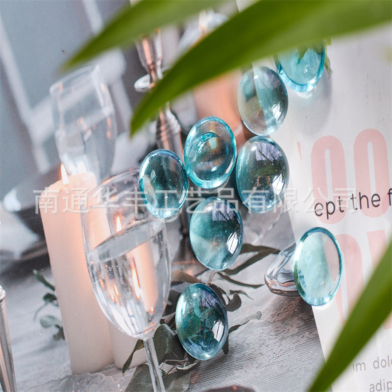 Cuentas planas de vidrio ámbar estilo principal, decoración para brasero, acuario, oficina y manualidades DIY