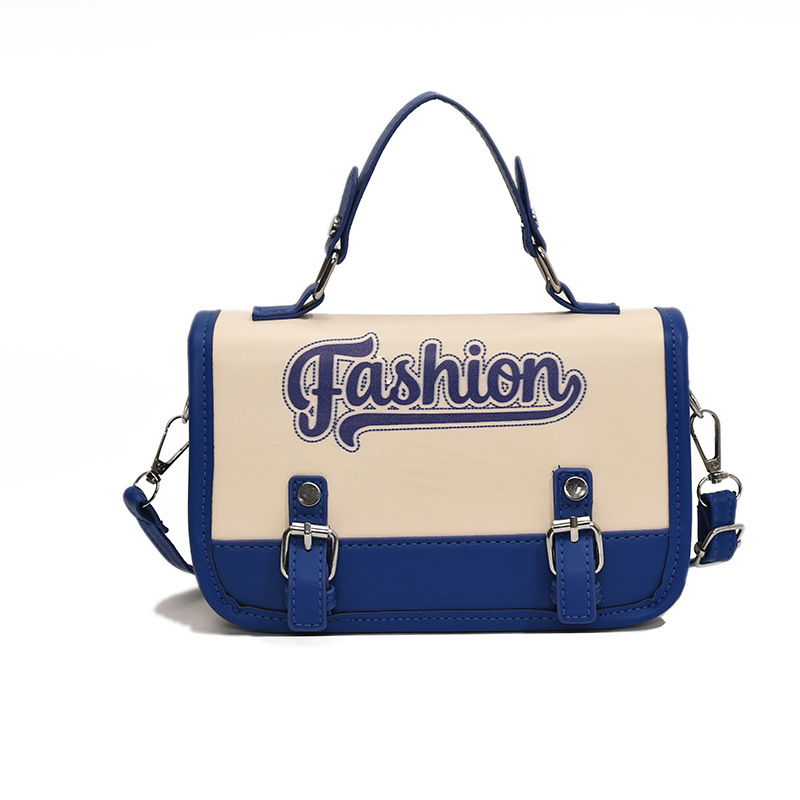 Bolsos pequeños portátiles para mujer 2024 primavera y verano nuevas letras de moda color de contraste bolso cuadrado pequeño de un solo hombro bolso mensajero de cercanías