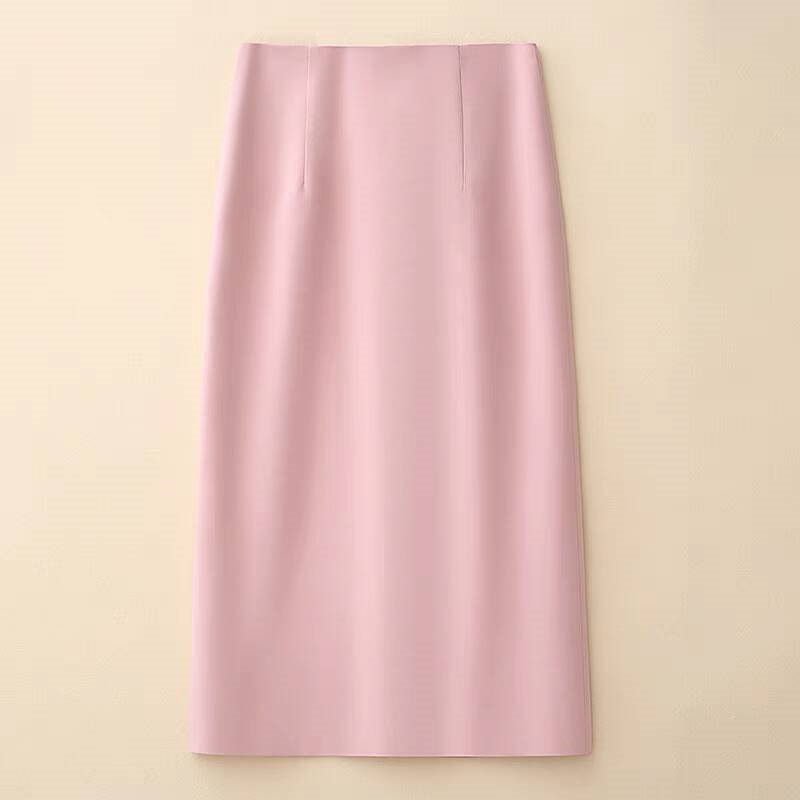 2025春夏新款高级感OL通勤面试职业包裙西装半身裙黑色A字直筒裙