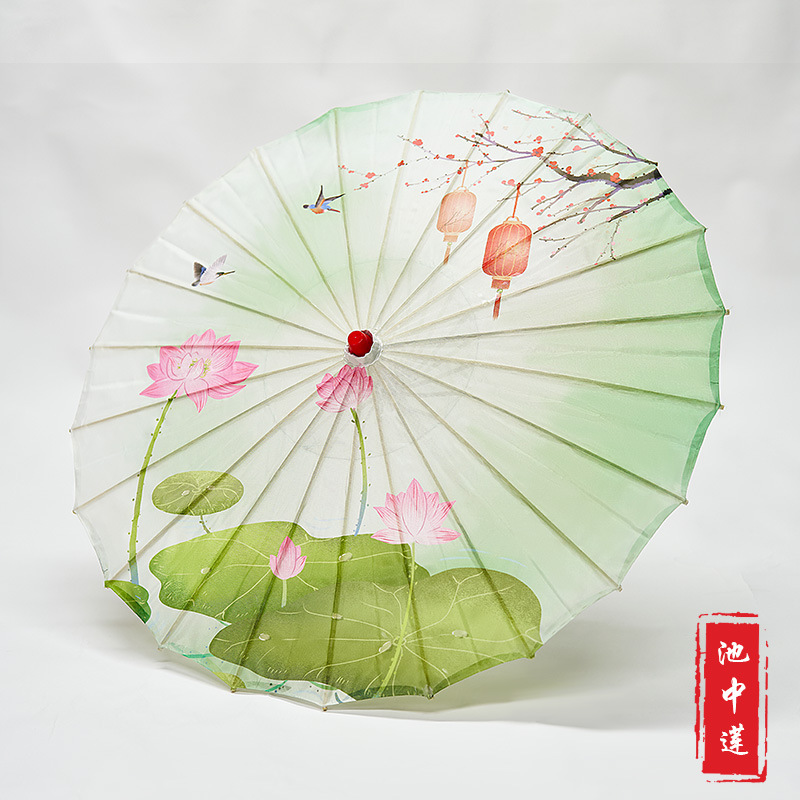 pétalos de estilo antiguo, paraguas de seda de mujer, paraguas de ropa de Han, paraguas de baile, paraguas de papel de aceite clásico, paraguas de desfile