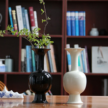 景德镇陶瓷花瓶插花高级感文人调瓶花中式复古禅意花器中古摆件
