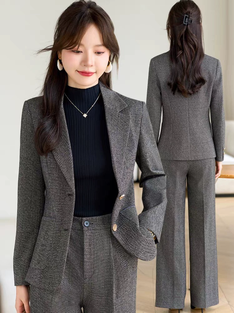 Woolen demi-season classic suit jacket, set for leisure, high-end