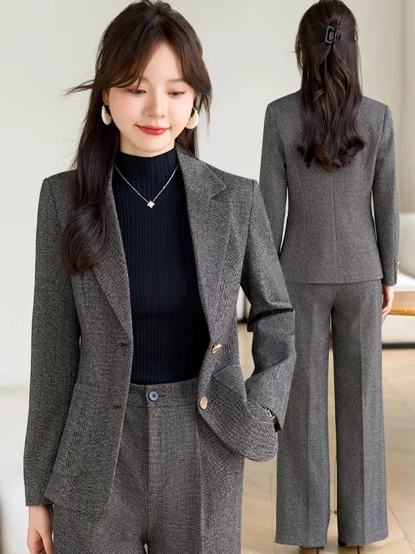 Woolen demi-season classic suit jacket, set for leisure, high-end