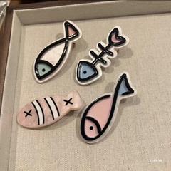 Japanese-style cute fish hair clip, Instagram girl heart fish bone hair pin, duck bill clip, fun hair accessory, wholesale for women