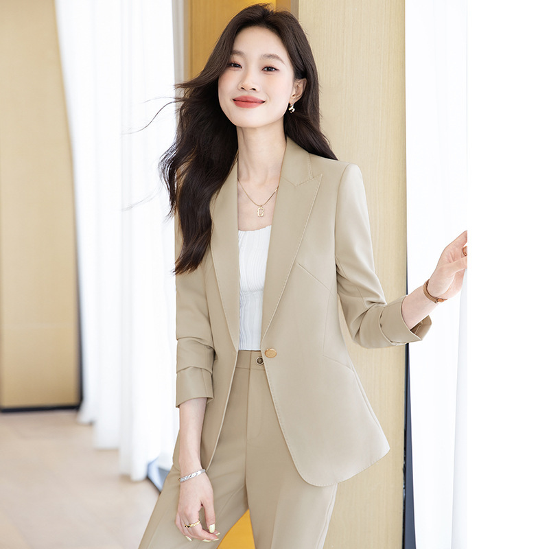 西装外套女秋2025新款美容师西服店长工装酒店前台工作服职业套装|undefined