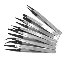 可换头不锈钢镊子259手动工具维修塑料炭纤维防静电聂子修元器件