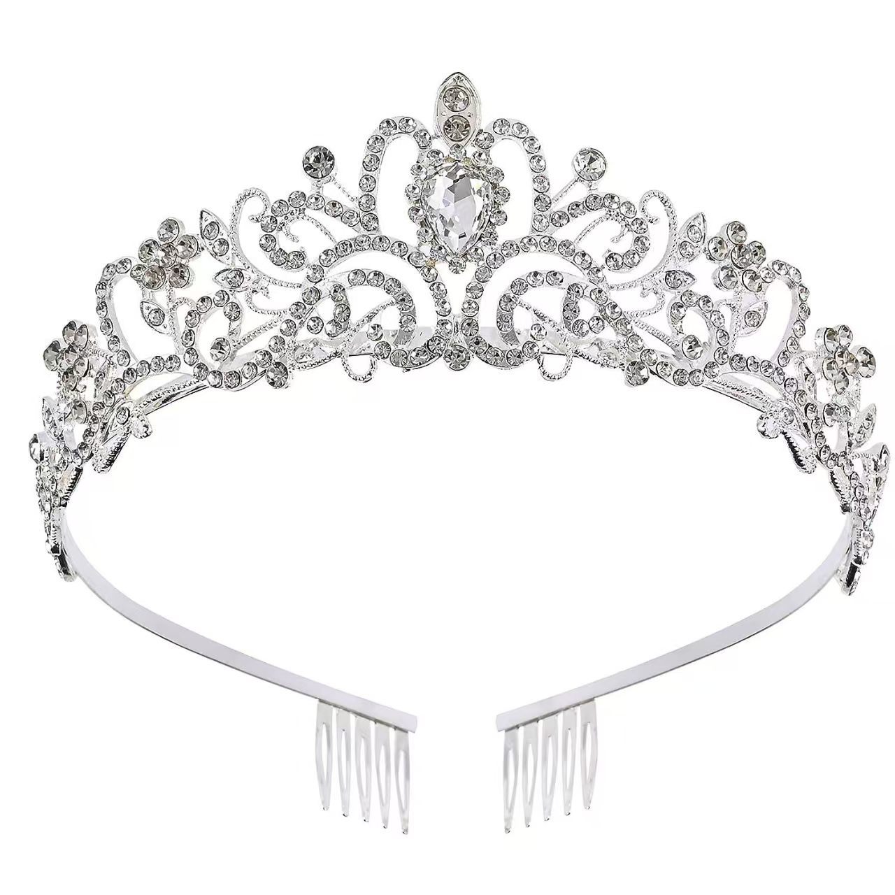 European and American Wedding Bride Crown Headwear Crystal Hair Accessories Wedding Photo Studio Queen Hair Accessories Crown Hair Hoop