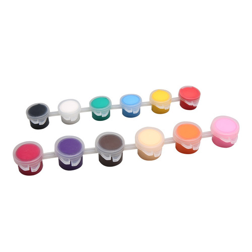 Children's acrylic paint 12-color set 6-piece student art painting and coloring plaster doll paint strips