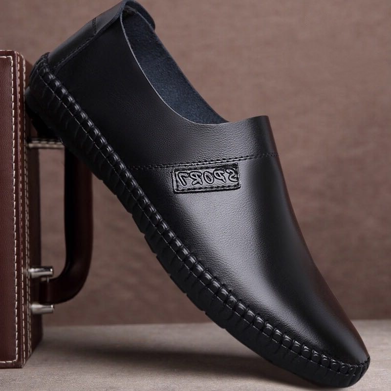 [man shoes for men man formal leather black or brown loafers]