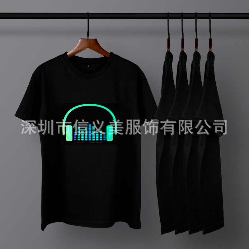 Running Men's Same Style Luminous Clothes Men's and Women's Night Fluorescent Couple Clothes Iron Man Avengers Flash Trendy Short-sleeved T-shirt