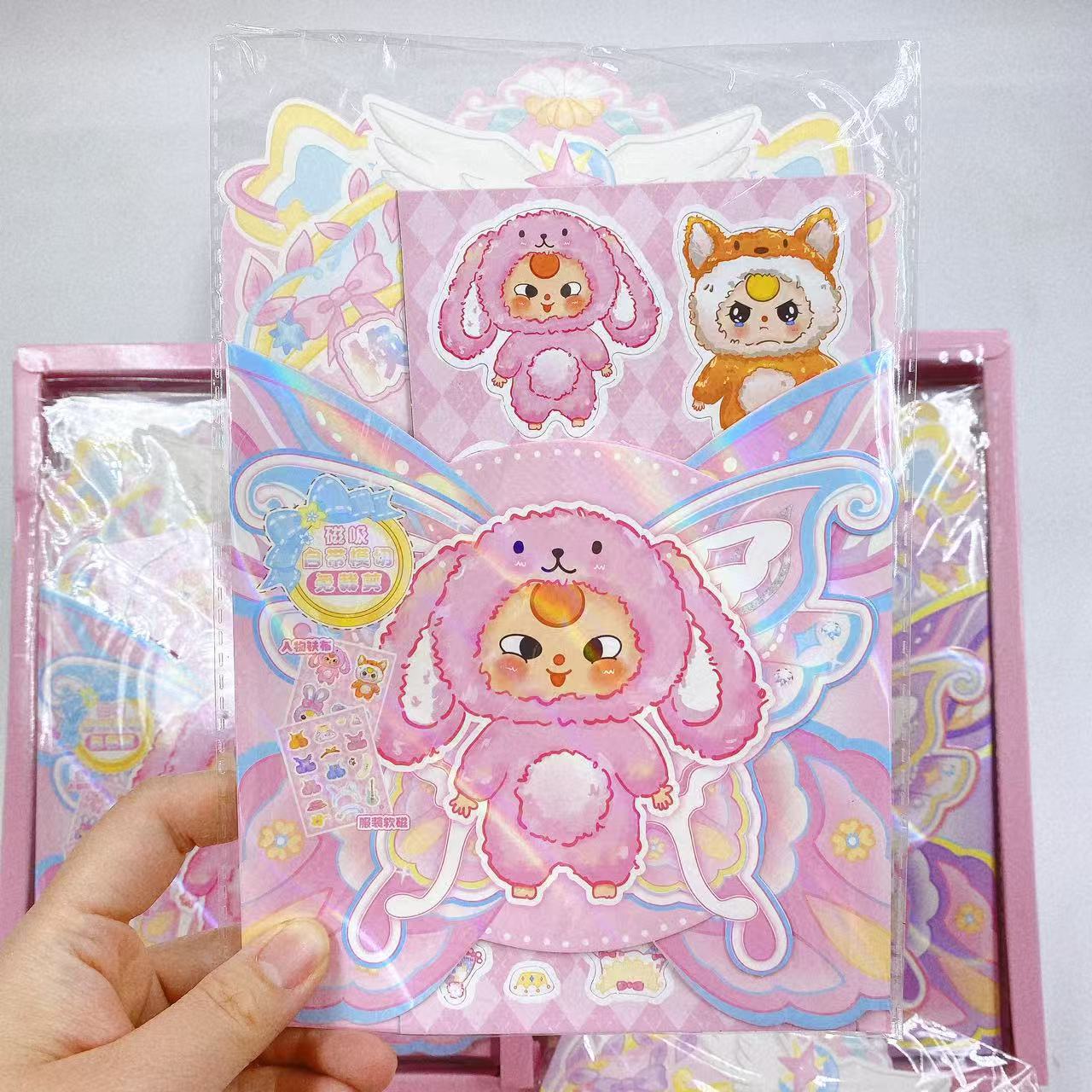 Nuevo disfraz de dibujos animados, succión magnética, libro silencioso, paquete silencioso, pegatinas, pegatinas, bricolaje hecho a mano, juguetes para niñas, regalos al por mayor