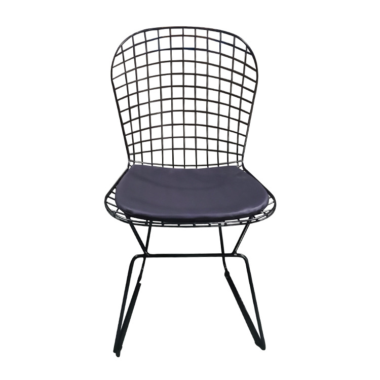 Exportación de Amazon lujo ligero sillas de comedor de alta calidad diseño hueco de hierro forjado sillas de comedor