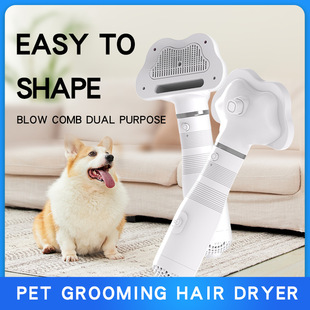 Cross-border pet cleaning beauty comb hair blowing three-in-one cat dog hair removal massage drying hair blowing comb